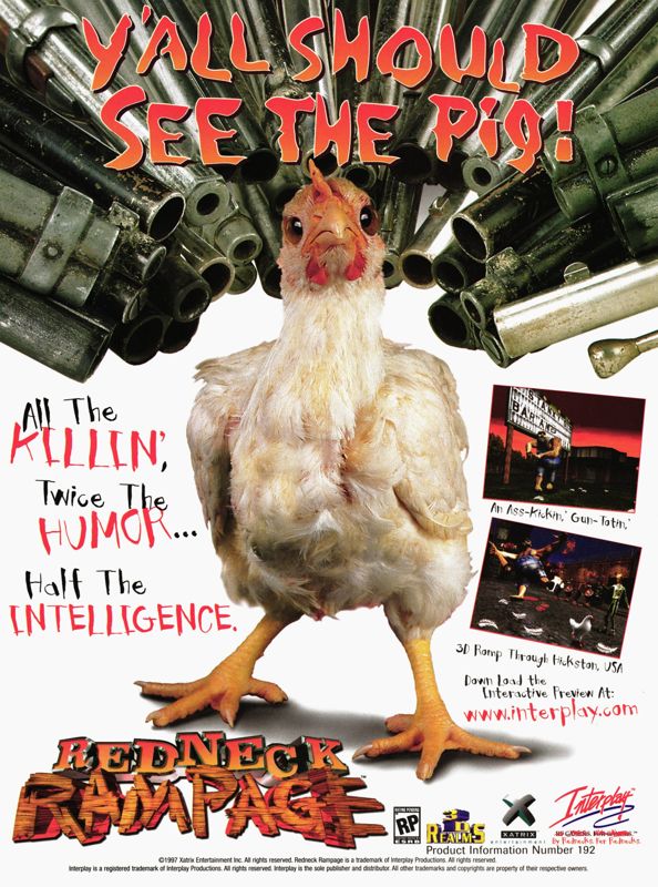 Redneck Rampage Magazine Advertisement (Magazine Advertisements): PC Gamer (U.S.), Issue 35 (April, 1997)