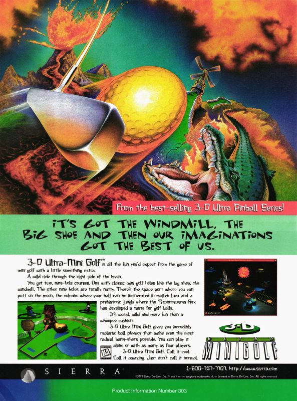3-D Ultra Minigolf Magazine Advertisement (Magazine Advertisements): PC Gamer (U.S.), Issue 35 (April, 1997)