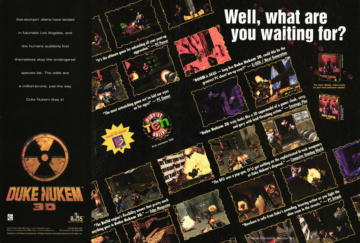 Duke Nukem 3D Magazine Advertisement (Magazine Advertisements): PC Gamer (U.S.), Issue 28 (September, 1996)