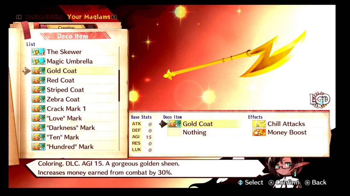 Maglam Lord: Deco Item - Gold Coat Screenshot (Nintendo.com.au)