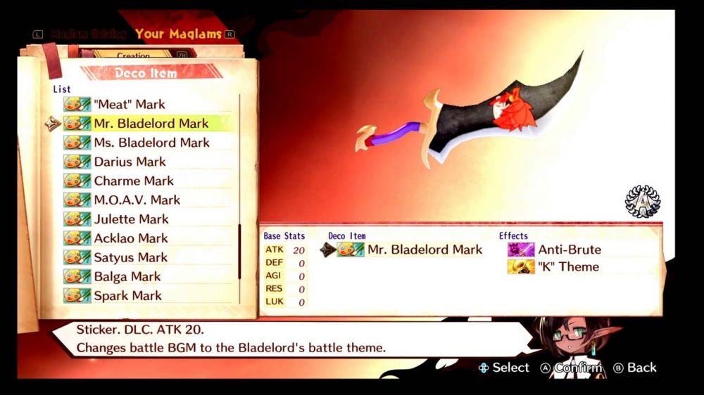 Maglam Lord: Deco Item - Mr. Bladelord Mark Screenshot (Nintendo.com.au)