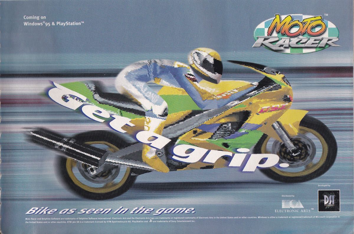 Moto Racer Magazine Advertisement (Magazine Advertisements): PC Zone (UK) Issue June 1997