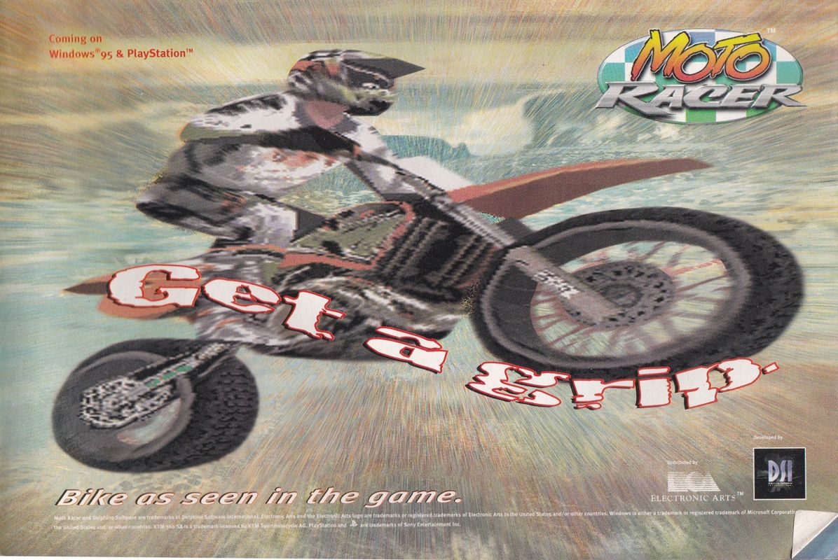 Moto Racer Magazine Advertisement (Magazine Advertisements):<br> PC Zone (UK) Issue June 1997