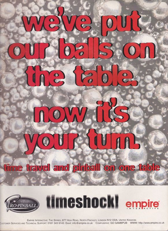 Pro Pinball: Timeshock! Magazine Advertisement (Magazine Advertisements): PC Zone (UK) Issue June 1997