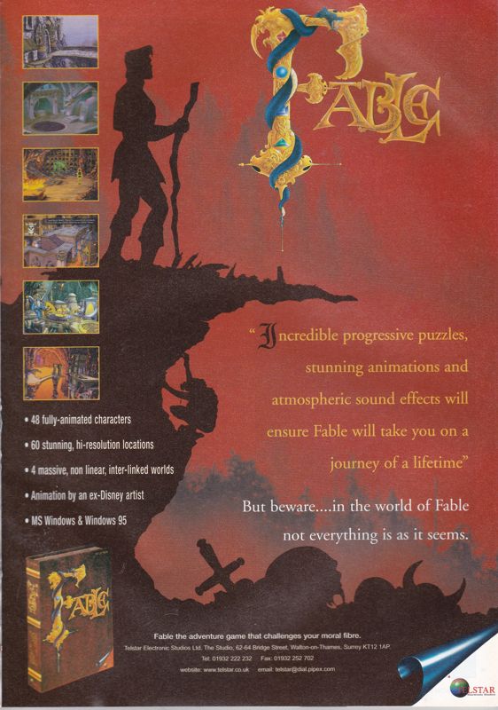 Fable Magazine Advertisement (Magazine Advertisements): PC Home (UK), November 1996