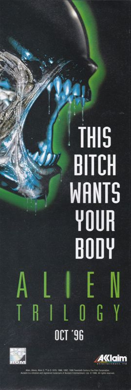 Alien Trilogy Magazine Advertisement (Magazine Advertisements): PC Home (UK), November 1996 Part 1