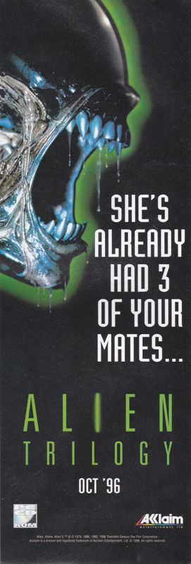 Alien Trilogy Magazine Advertisement (Magazine Advertisements): PC Home (UK), November 1996 Part 2