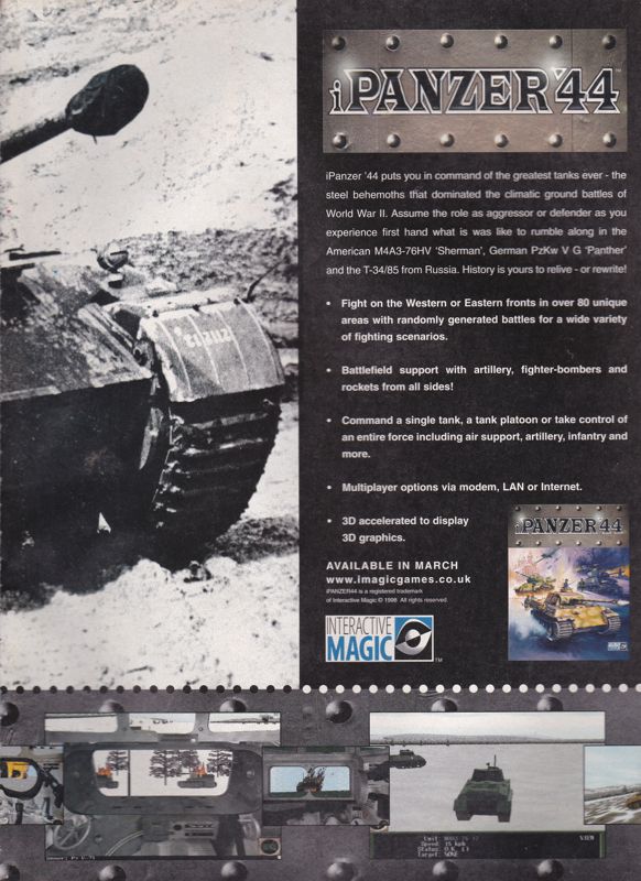 iPanzer '44 Magazine Advertisement (Magazine Advertisements): PC Gamer (UK), May 1998 Part 2