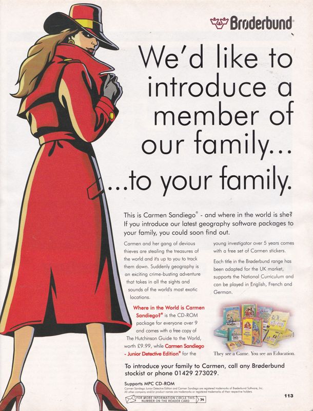 Where in the World Is Carmen Sandiego?: Junior Detective Edition Magazine Advertisement (Magazine Advertisements): Computer Life (UK), January 1997
