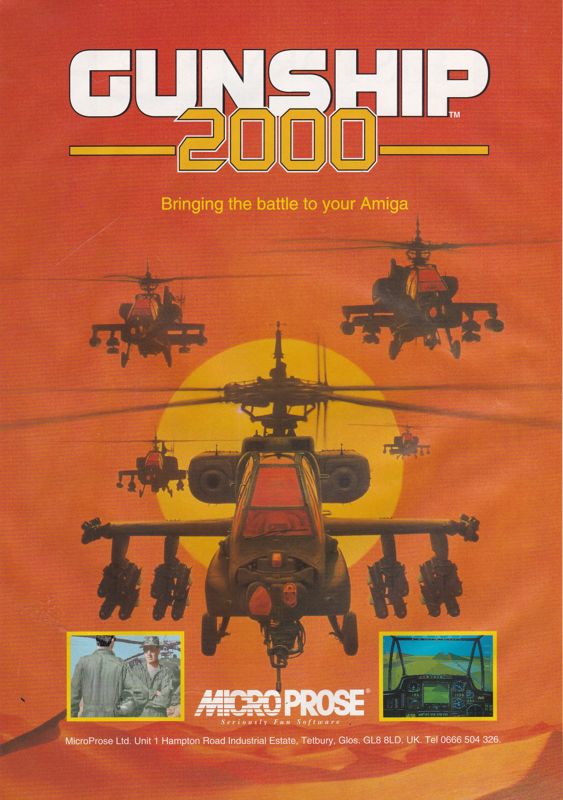 Gunship 2000 Magazine Advertisement (Magazine Advertisements): Amiga Format (UK), January 1993