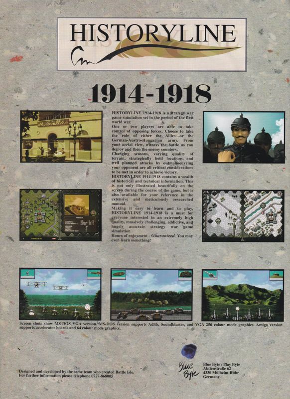 The Great War: 1914-1918 Magazine Advertisement (Magazine Advertisements): Amiga Format (UK), January 1993