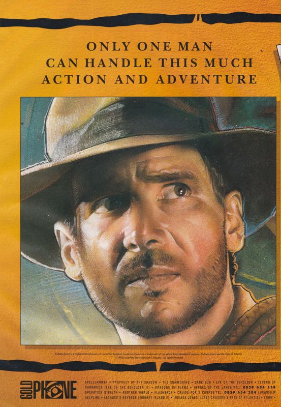 Indiana Jones and the Fate of Atlantis Magazine Advertisement (Magazine Advertisements):<br> Amiga Format (UK), January 1993 Part 1