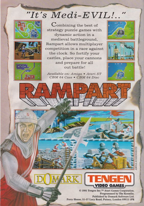 Rampart Magazine Advertisement (Magazine Advertisements): Amiga Format (UK), January 1993