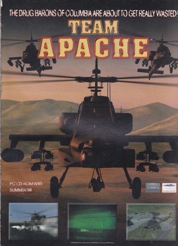 Team Apache Magazine Advertisement (Magazine Advertisements): PC Gamer (UK), May 1998