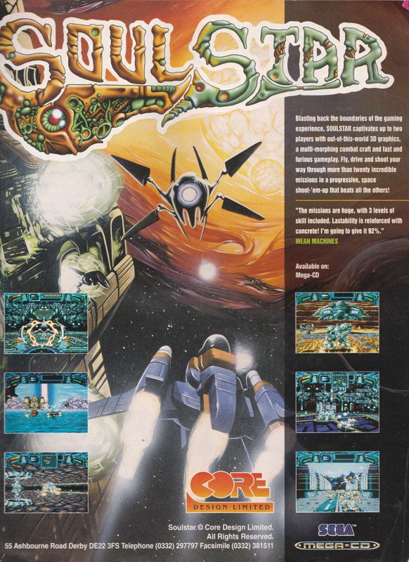 Soulstar Magazine Advertisement (Magazine Advertisements): Sega Power (UK), October 1994
