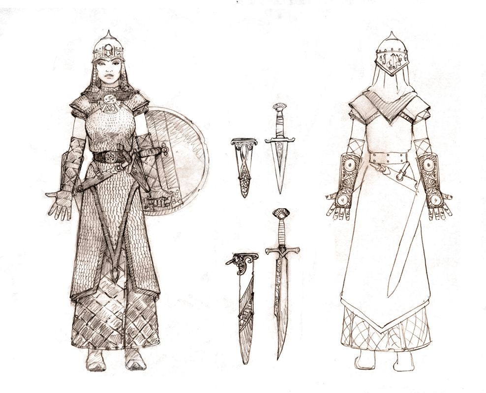 Vanguard: Saga of Heroes Concept Art (Xbox and Microsoft Game Studios E3 2004 Media DVD): Qaliathari Human Female Adventurer