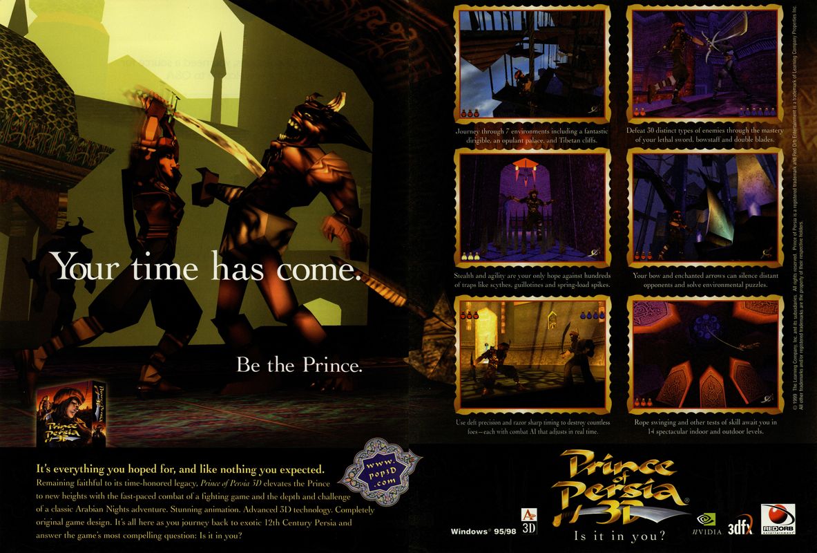 Prince of Persia 3D Magazine Advertisement (Magazine Advertisements): NextGen (U.S.) Issue #59 (November 1999)
