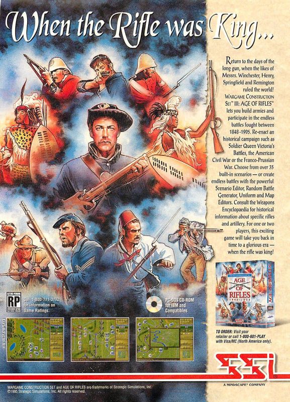 Wargame Construction Set III: Age of Rifles 1846-1905 Magazine Advertisement (Magazine Advertisements): Computer Gaming World (US), Issue 135 (October 135)