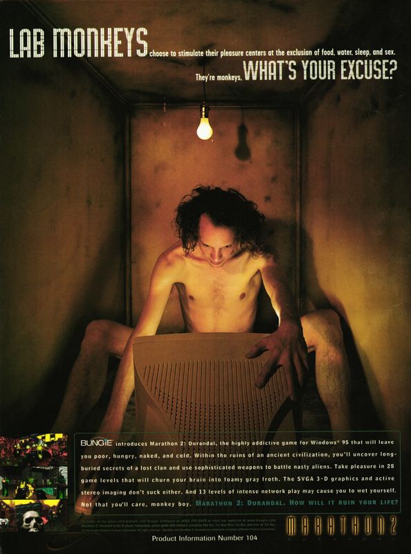 Marathon 2: Durandal Magazine Advertisement (Magazine Advertisements): PC Gamer (U.S.), Issue 28 (September, 1996)