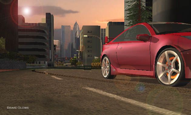 SRS: Street Racing Syndicate Screenshot (3DO DPK ECTS 2002): Brake glow