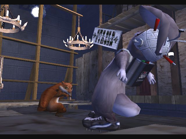 Over the Hedge Screenshot (Over the Hedge: The Game Press Kit): Hammy vs Rabbit (Xbox)