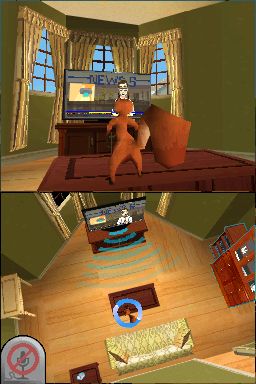 Over the Hedge Screenshot (Over the Hedge: The Game Press Kit): Hammy watching the news