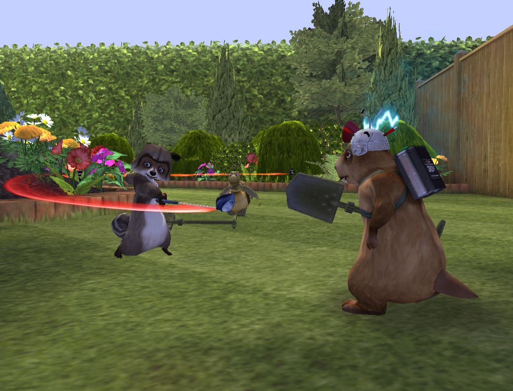 Over the Hedge Screenshot (Over the Hedge: The Game Press Kit): RJ vs Gopher (PS2)