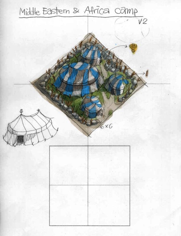 Seven Kingdoms II: The Fryhtan Wars Concept Art (Seven Kingdoms II: The Fryhtan Wars Digital Press Kit): Middle Eastern & Africa Camp