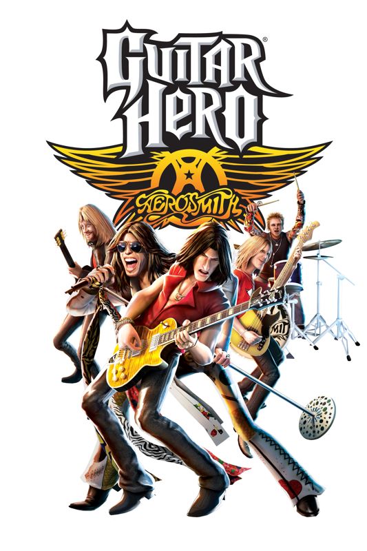 Guitar Hero: Aerosmith Render (Guitar Hero: Aerosmith Press Kit): Aerosmith with Game Logo