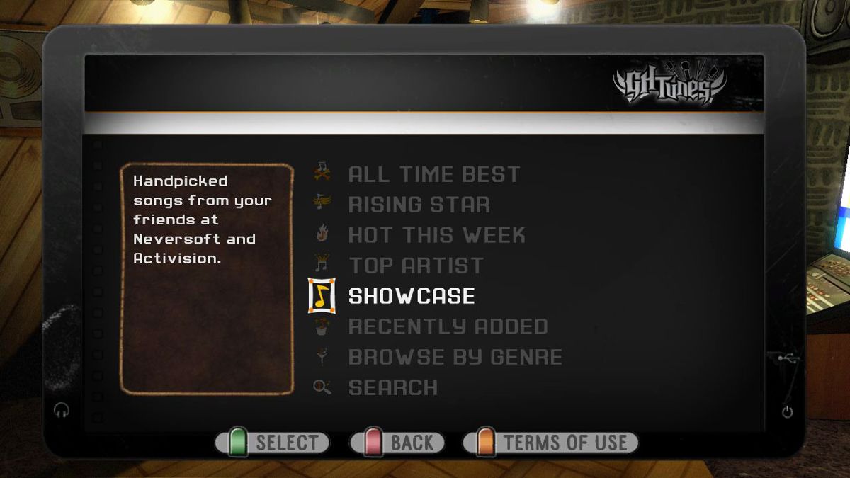 Guitar Hero: World Tour Screenshot (Guitar Hero World Tour Press Kit): GH Tunes Showcase
