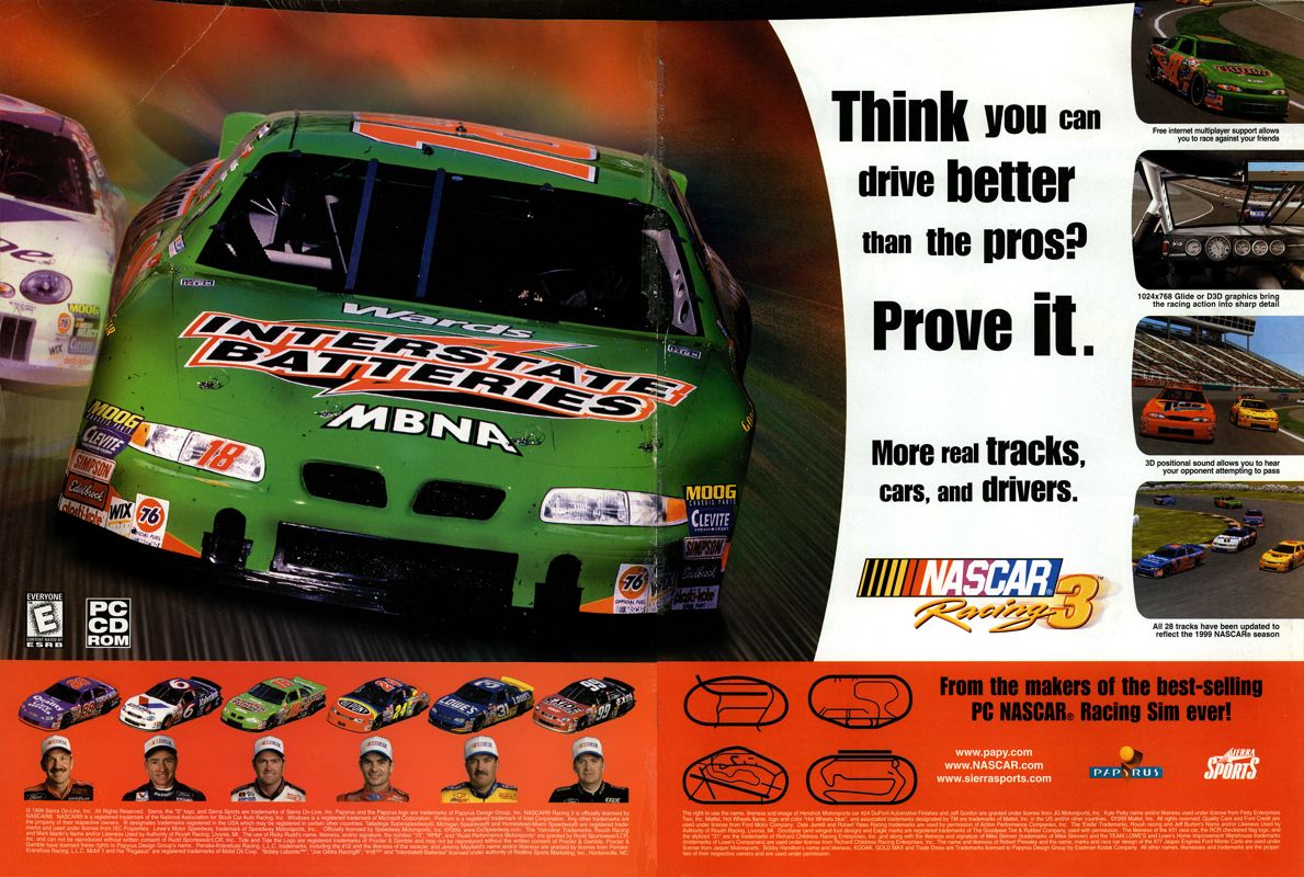 NASCAR Racing 3 Magazine Advertisement (Magazine Advertisements): NextGen (U.S.) Issue #60 (December 1999)