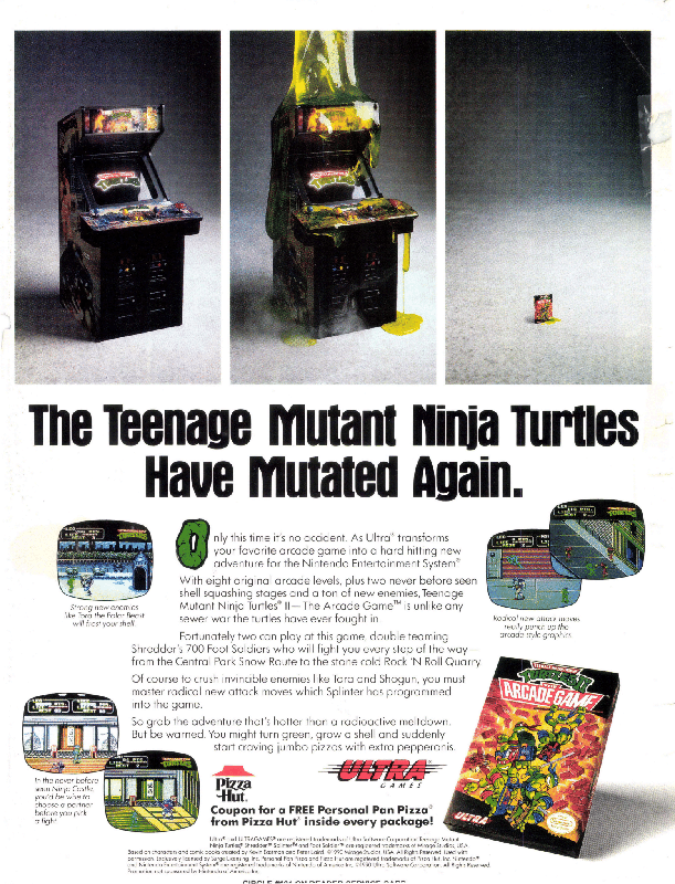 Teenage Mutant Ninja Turtles Magazine Advertisement (Magazine Advertisements): VideoGames & Computer Entertainment (United States), Issue 24 (January 1991)
