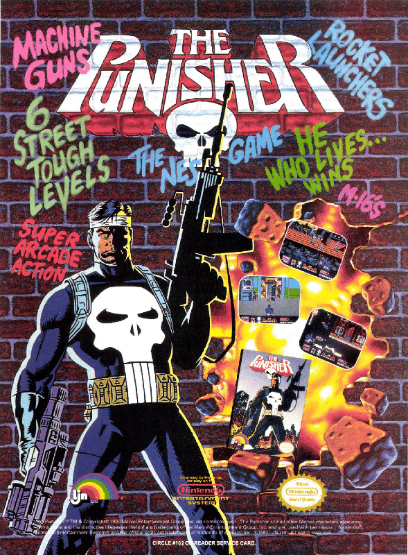 The Punisher Magazine Advertisement (Magazine Advertisements): VideoGames & Computer Entertainment (United States), Issue 24 (January 1991)