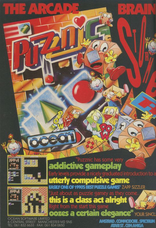 Puzznic Magazine Advertisement (Magazine Advertisements): CU Amiga Magazine (UK) Issue #11 (January 1991). Courtesy of the Internet Archive. Page 24
