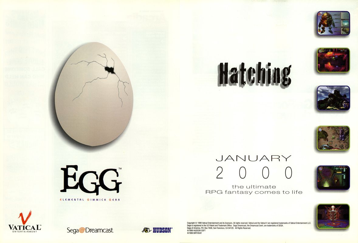 EGG: Elemental Gimmick Gear Magazine Advertisement (Magazine Advertisements): NextGen (U.S.), Issue #61 (January 2000)