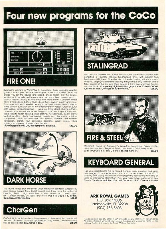 Fire One Magazine Advertisement (Magazine Advertisements): Rainbow Magazine (United States) Volume 6 Number 10 (May 1987)