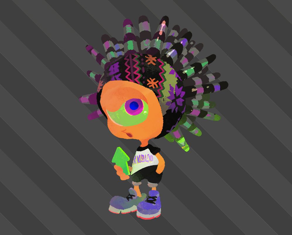 Splatoon 2 Concept Art (Splatoon US Tumblr): We’ve managed to learn the name of the young boy with the sea-urchin like head. Everyone, meet “Murch”. Apparently, he looks up to Spyke as a role model, and works in the same industry (if not the same organization) as Spyke.