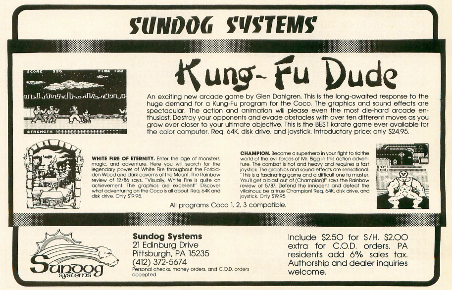 Kung-Fu Dude Magazine Advertisement (Magazine Advertisements): Rainbow Magazine (United States) Volume 7 Number 3 (October 1987)