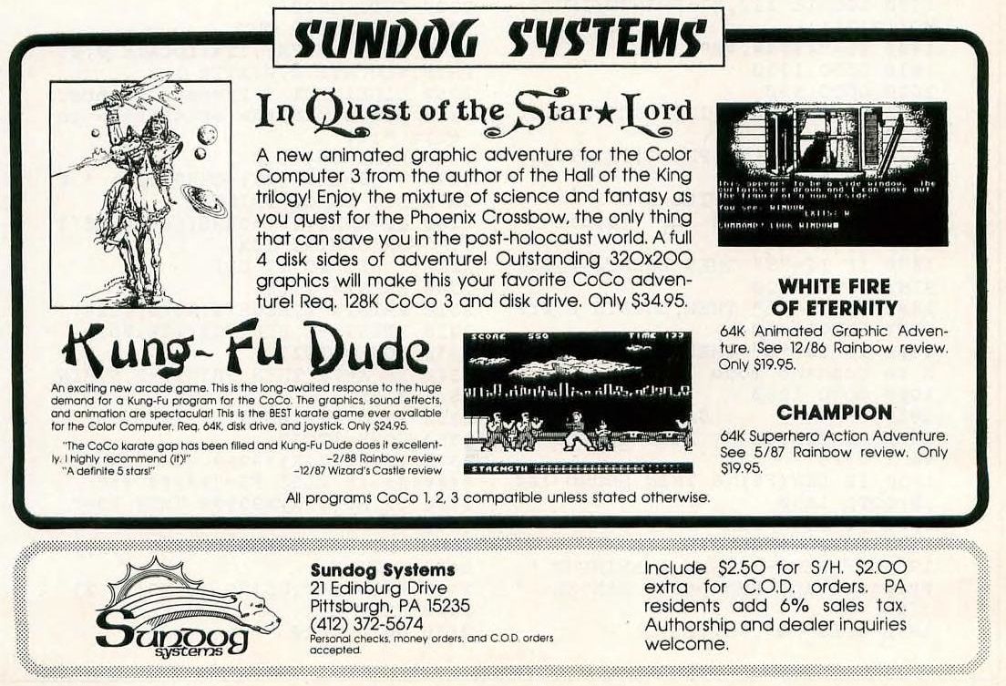 Kung-Fu Dude Magazine Advertisement (Magazine Advertisements): Rainbow Magazine (United States) Volume 7 Number 8 (March 1988)