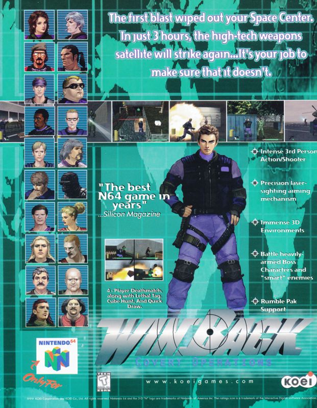 WinBack: Covert Operations Magazine Advertisement (Magazine Advertisements): Silicon Mag (U.S.), Issue 17 (January 2000)