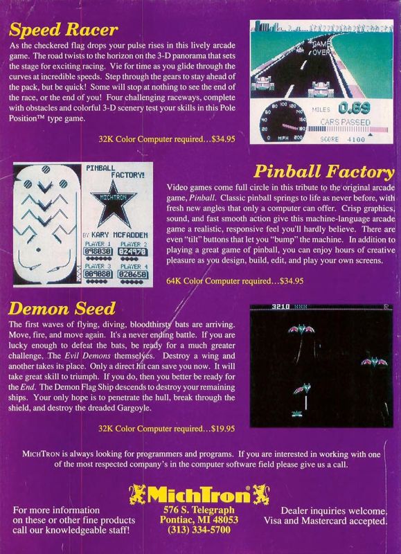 Speed Racer Magazine Advertisement (Magazine Advertisements): Rainbow Magazine (United States) Volume 8 Number 3 (October 1988)
