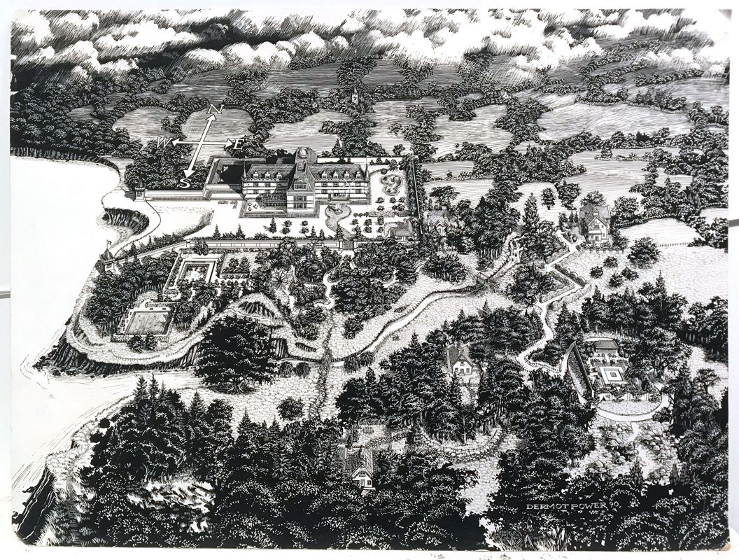 Wonderland Concept Art (Dermot Power Artwork): Wonderland Map ink illustration