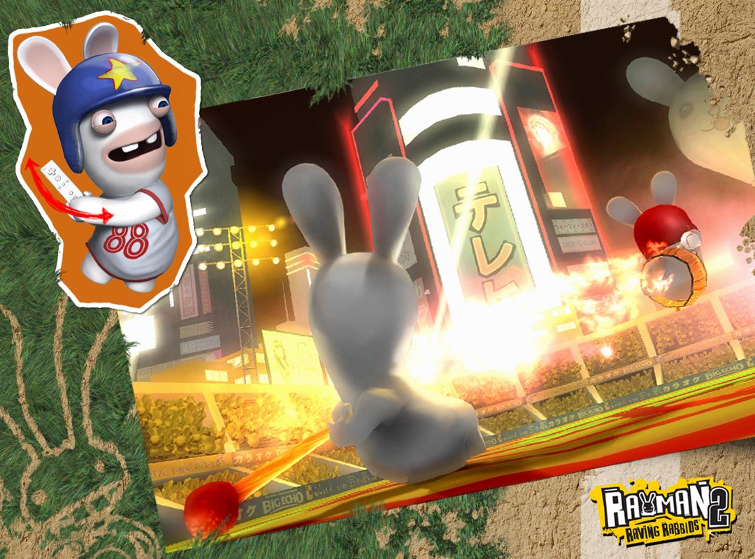 Rayman: Raving Rabbids 2 Screenshot (Rayman Raving Rabbids 2 Assets disc): Baseball moves (Wii)