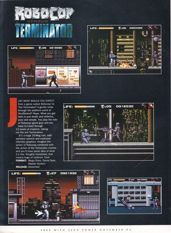 RoboCop versus The Terminator Catalogue (Catalogue Advertisements): Sega Winter Collection - free with Sega Power (UK), November 1993