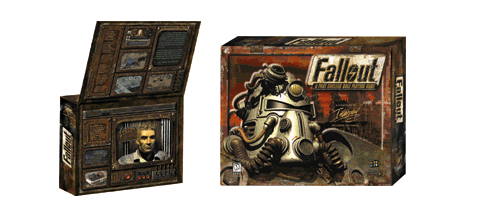 Fallout Other (Interplay's Fallout website: scattered images): Available 10 Oct 1997 in North America. Europe and Australia later this year. Available for DOS, Win95 and Mac on CD-ROM.Available 10 Oct 1997 in North America. Europe and Australia later this year. Available for DOS, Win95 and Mac on CD-ROM. The Vault (About Fallout: A Post-Nuclear Role Playing Game)