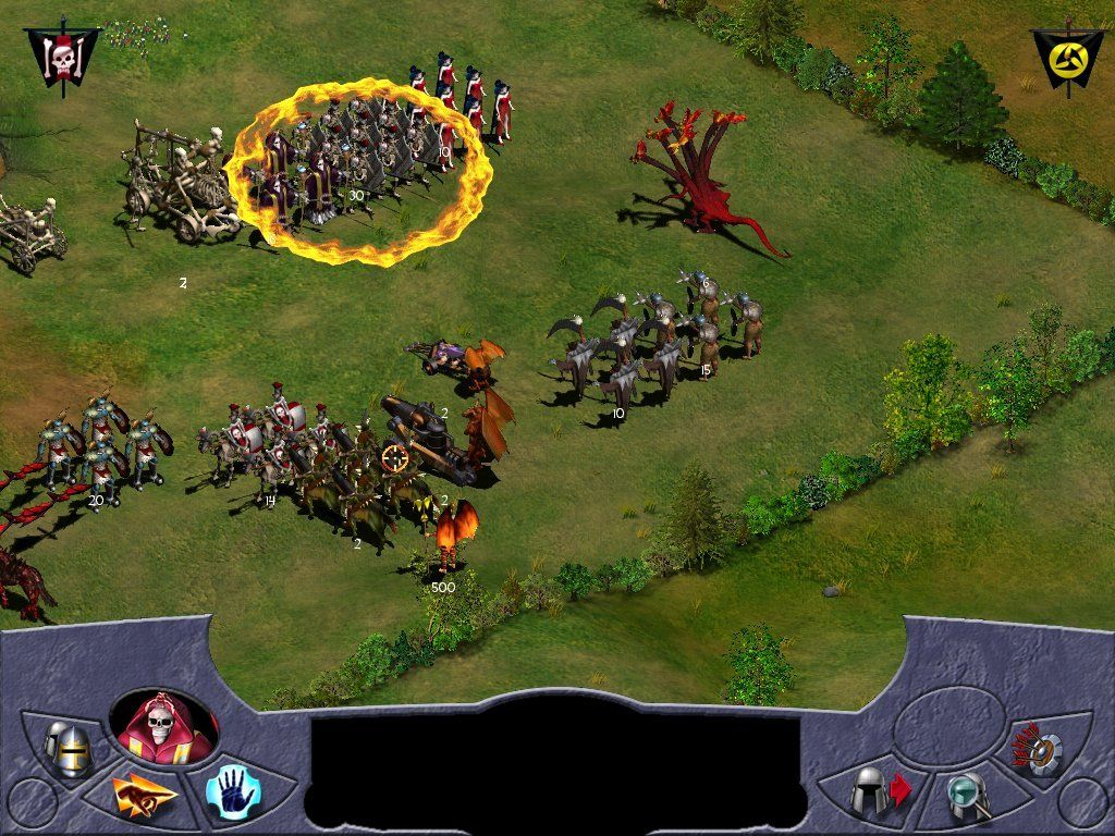 Warlords IV: Heroes of Etheria Screenshot (Ubisoft E3 Press Kit Disc 2: Games 2002): Necromancer Army - circle of fire