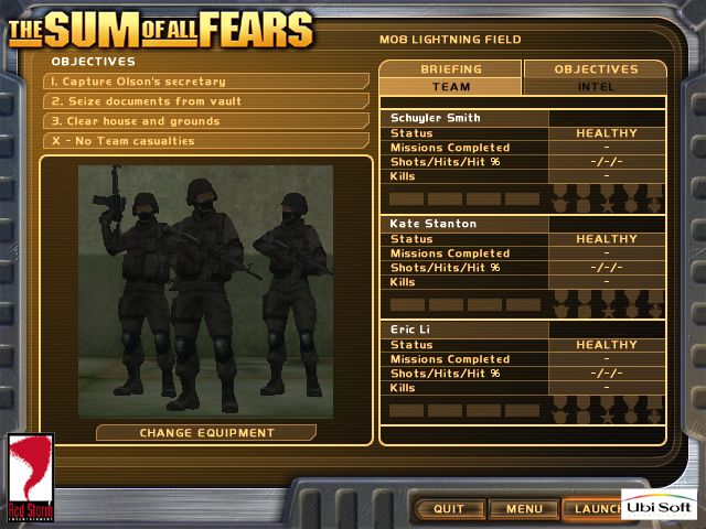 The Sum of All Fears Screenshot (Ubisoft E3 Press Kit Disc 2: Games 2002): Interface (PC)