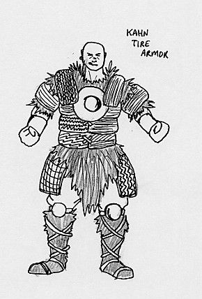 Fallout Concept Art (Abandoned projects): Khan tire armor (Khans) Replaced by leather armor, by Scott Campbell. From Chris Avellone's Fallout Bible 8. Downloaded from Duck and Cover.