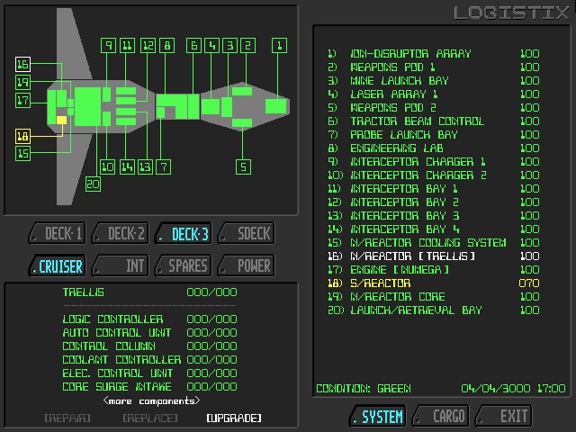 Battlecruiser 3000AD Screenshot (Promotional pictures from PC Collector N°1 (1996/03))