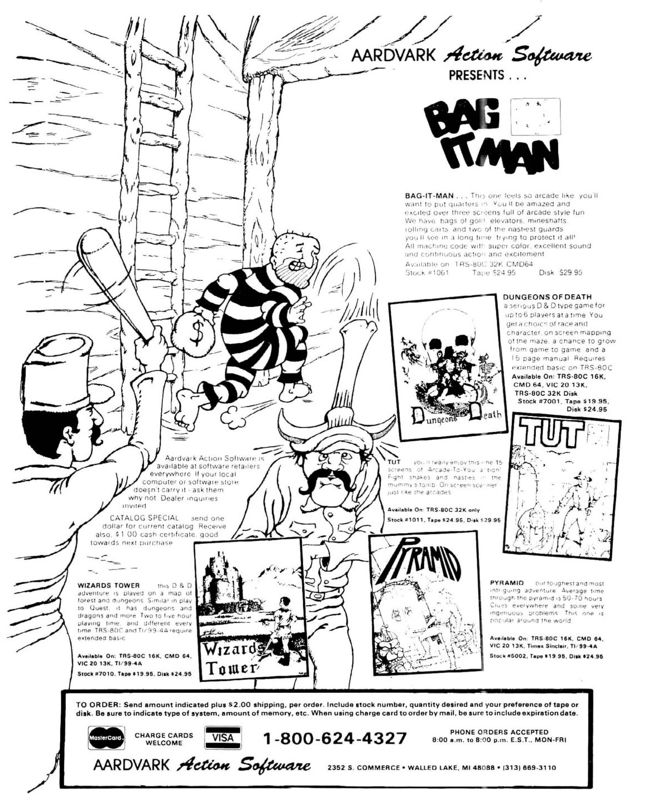 Bagitman Magazine Advertisement (Magazine Advertisements): Rainbow Magazine (United States) Volume 3 Number 5 (December 1983)